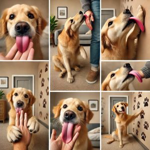 강아지가 핥는 행동