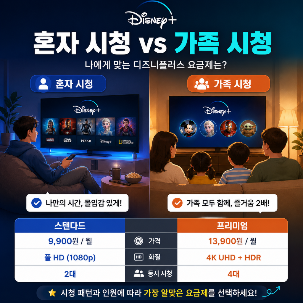 디즈니플러스 요금제 비교 1