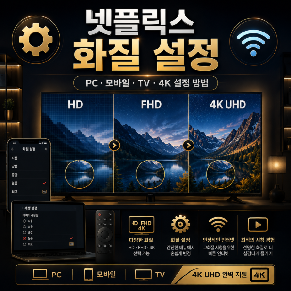 넷플릭스 화질 설정 방법, PC·모바일·TV 고화질로 보는 법