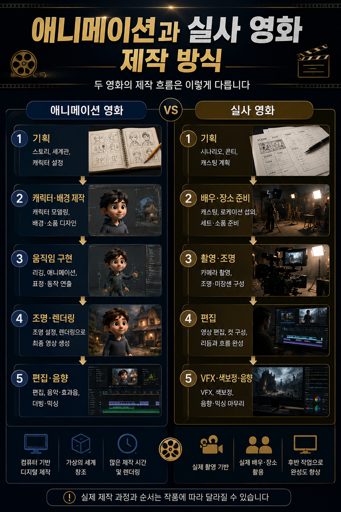 애니메이션 실사 영화 차이 1