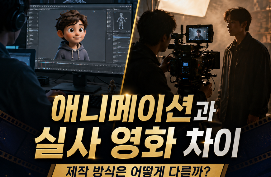 애니메이션 실사 영화 차이