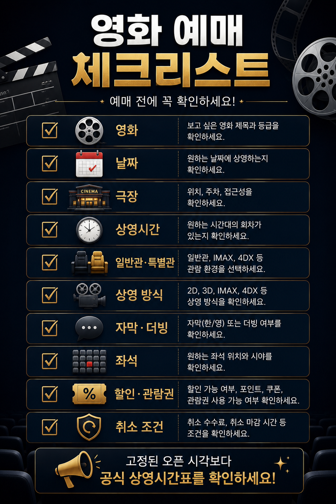 영화 예매 오픈 시간 2