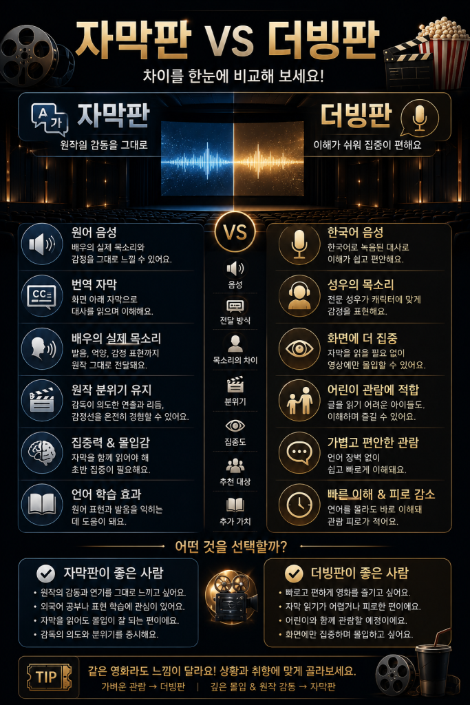 영화 자막판 더빙판 차이 1