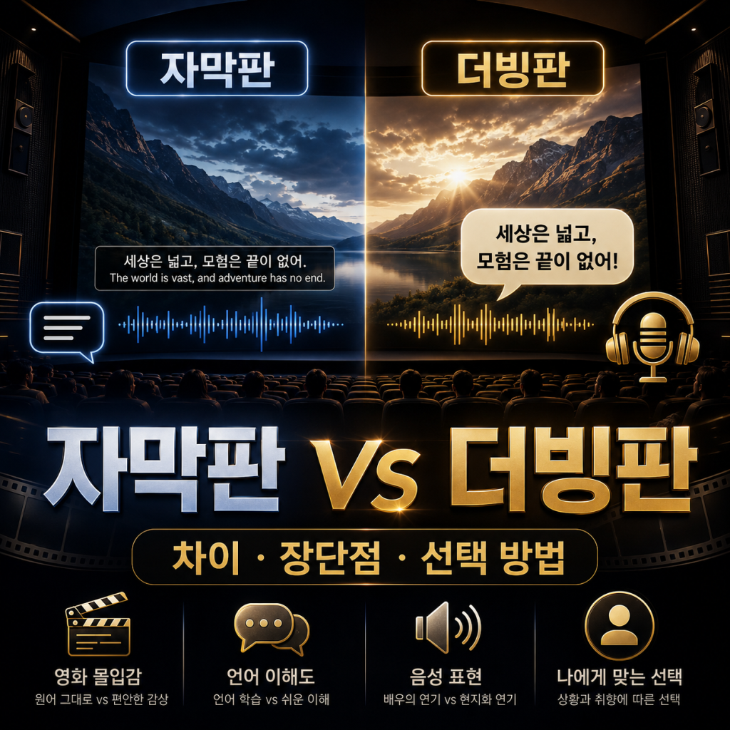 영화 자막판 더빙판 차이