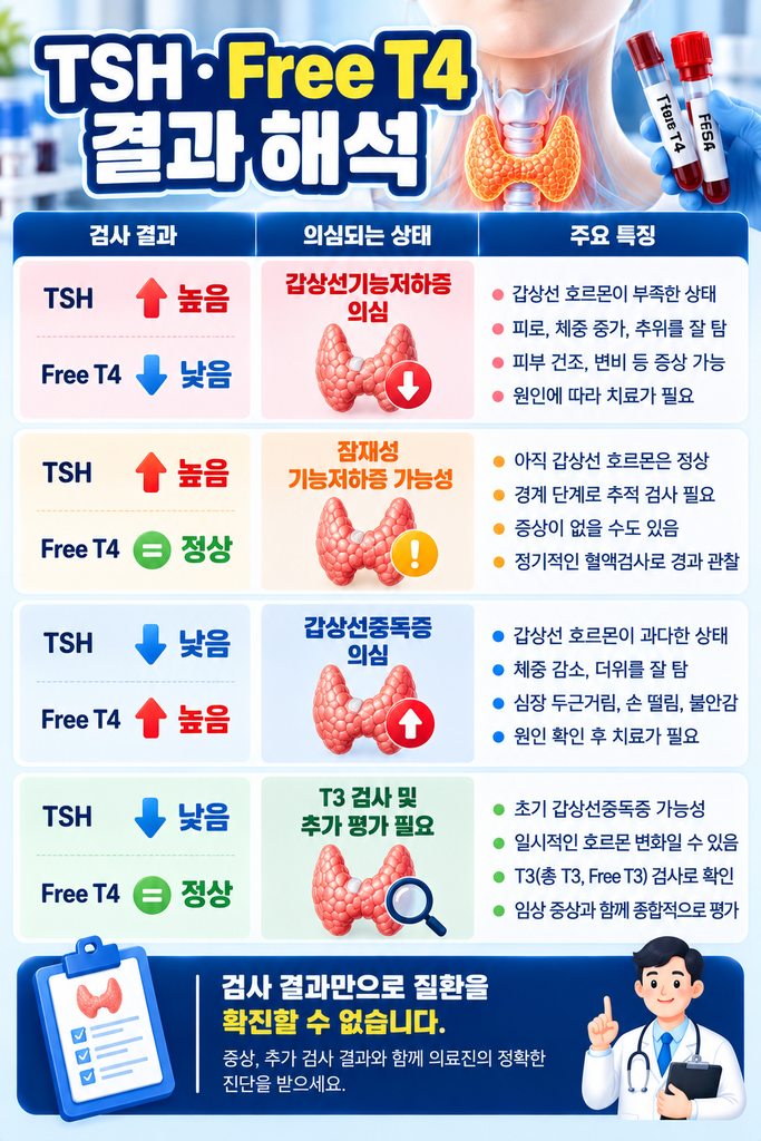 TSH·Free T4 결과 해석 가이드