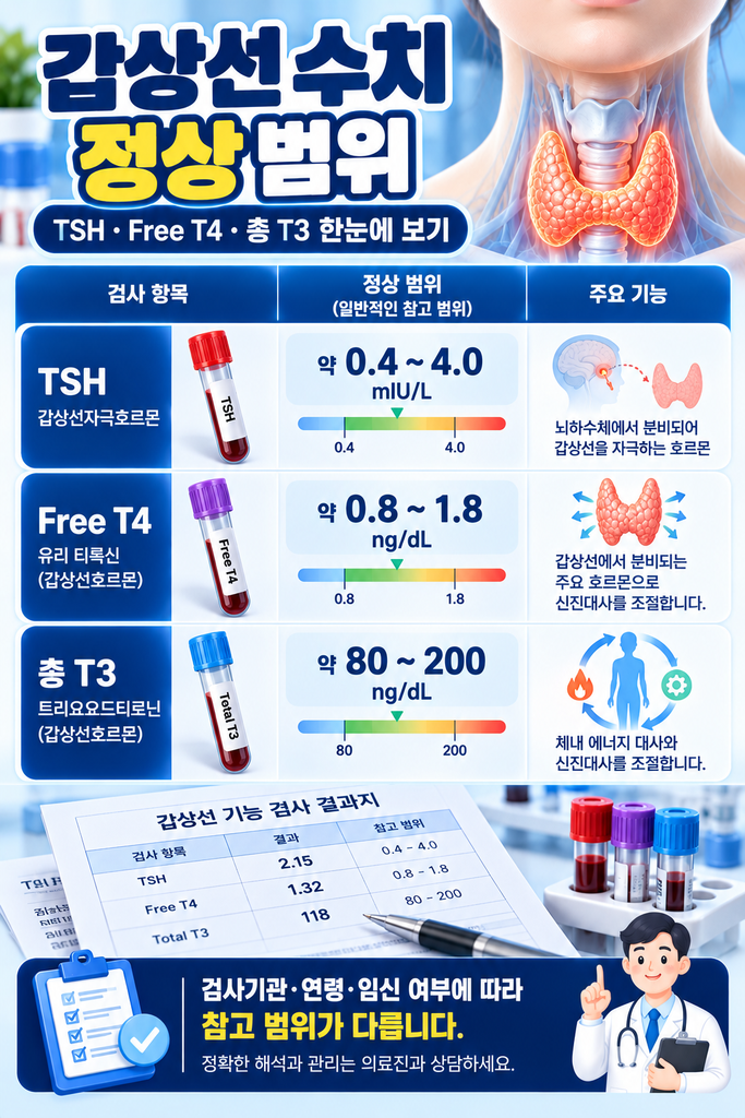 갑상선 수치 정상 범위 안내