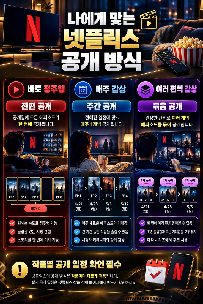 넷플릭스 공개 방식 가이드
