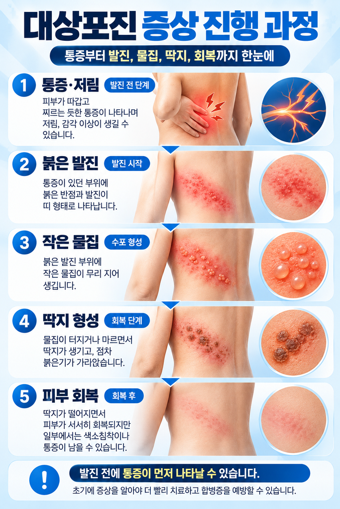 대상포진 증상 진행 과정