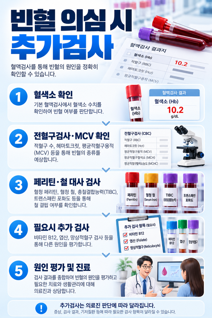 빈혈 의심 시 추가검사 안내