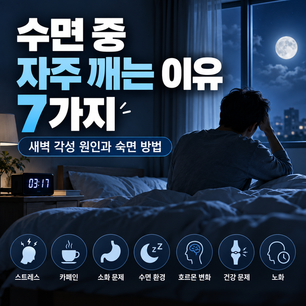수면 중 자주 깨는 이유 7가지, 새벽에 깨는…