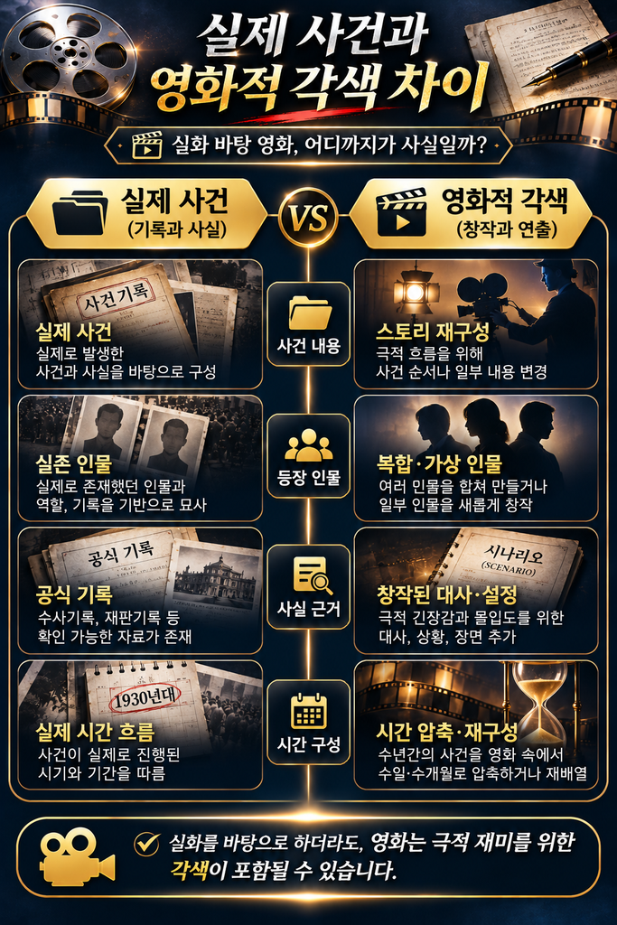 실화와 영화적 각색 비교